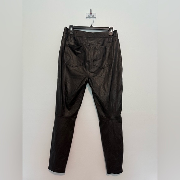 Spanx Leather Like Ankle Skinny Pants Jeans Faux Leather Back Size L - Picture 4 of 4